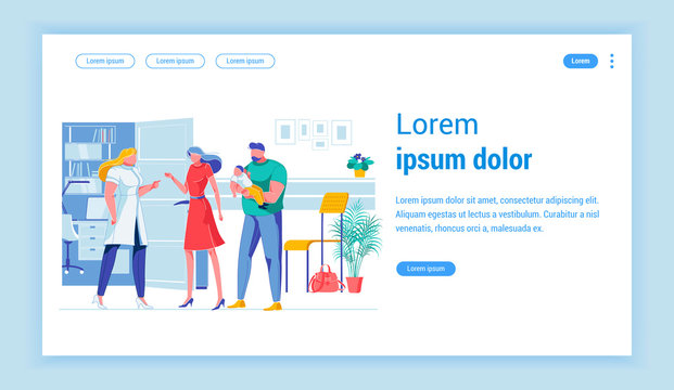 Warried Parents with Little Son, Visiting Doctor