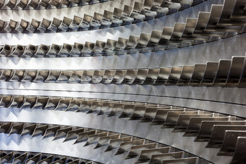Fins on steam turbine rotors © Bill Gallery