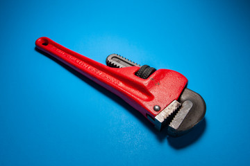 wrench on blue background