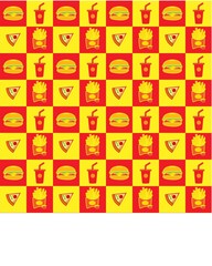 vector illustration of Fasfood seamless pattern, use for wallpaper, background, food store, restaurant and others.