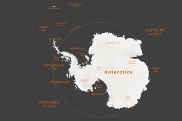 Antarctica political map on dark background © martynan