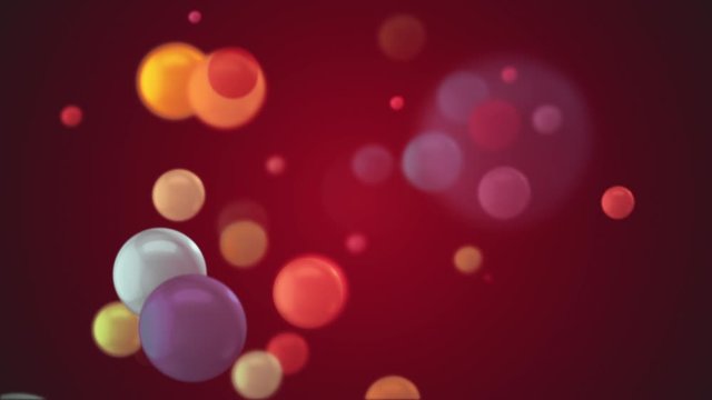 Gently moving multi-colored shiny bokeh bubbles. Loopable full hd motion background.