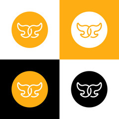 Simple butterfly icon design, on circle background