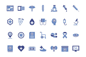 bundle of medical set icons