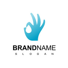 Good Water Logo With Hand Symbol
