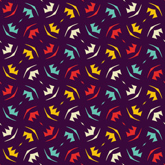 Seamless pattern with colorful diagonal geometric ornament.