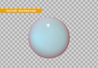 Sphere is three-dimensional geometric shape isolated blue color. 3d objects round ball. vector illustration.