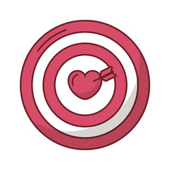 happy valentines day heart in target with arrow