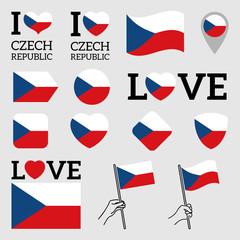 Flag of Czech Republic. Set of vector Flags