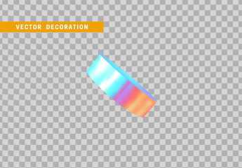 Cylinder 3d objects geometric shape. Round timber isolated with colorful hologram chameleon color gradient. vector illustration