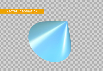 Cone is three-dimensional geometric shape isolated blue color. 3d objects vector illustration