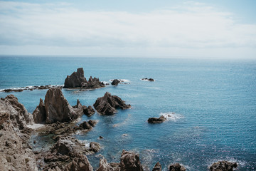 Fototapeta na wymiar sea landscape with rocks and cliff