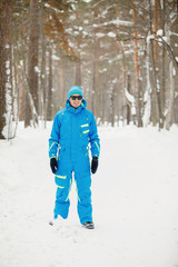 Fototapeta na wymiar Guy in winter clothes outdoors