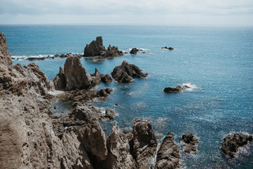 Fototapeta na wymiar sea landscape with rocks and cliff