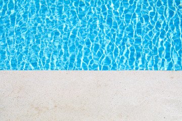 art of swimming pool with blue water.Swimming pool bottom caustics ripple and flow with waves...