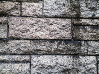 A close-up of a brick wall