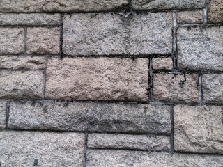 A close-up of a brick wall