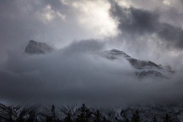 clouds over mountains