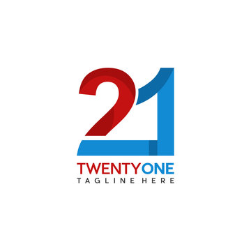 21/Twenty One Numeric Monogram Typography Abstract Creative Icon Logo Design Template Element Vector
