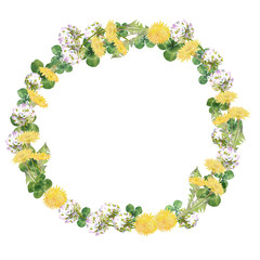 タンポポとクローバーのフレーム