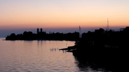 Fototapeta premium sunset at the lake of constance