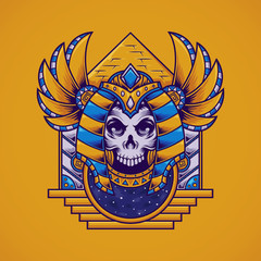 Skull anubis vector illustration