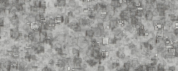 3d illustration circuit metal wall background