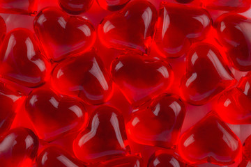 Background of decorative hearts, directly above. Copy space for your text.