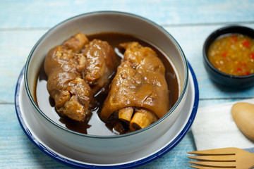 Stewed leg pork is delicious