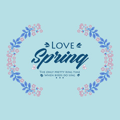 Unique ornate of leaf and wreath frame, for love spring greeting card design. Vector