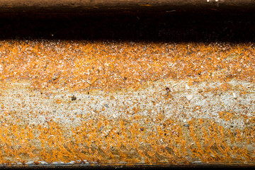 orange rust on steel bar