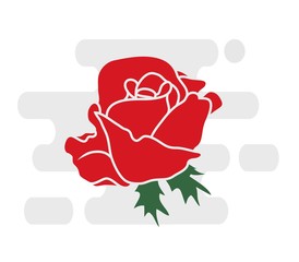 Red roses hand drawn color.Vector illustration.