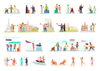 Fototapeta premium Big set of travelers