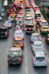 Abstract background blur of traffic jam rush hour in big city
