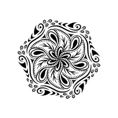 Simple flat design illustration mandala ornament