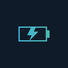 Gadget battery charging icon, Stock Vector illustration isolated on blue background.
