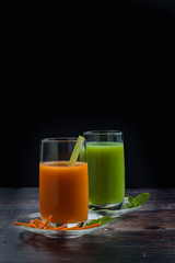 Healthy freshly made vegetable juices, antioxidants, fitness drinks