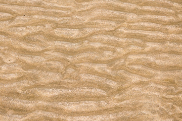 Yellow wave sand texture on the beach
