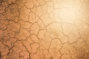 Red ground broken form heat and dry drought pollution