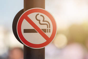 No smoking sign with green