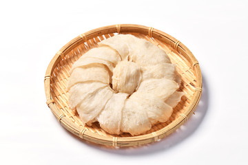 Raw Bird's nest on white background,      