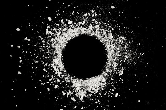 Rock Stone Broken Explosion Circle Isolated On Black Background