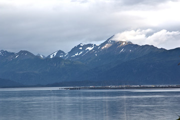 Kenai Mountain range around Homer Alaska