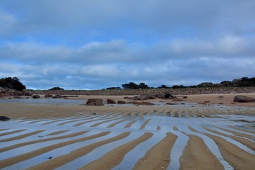 The beautiful pink granite coast at Tregastel in Brittany. France