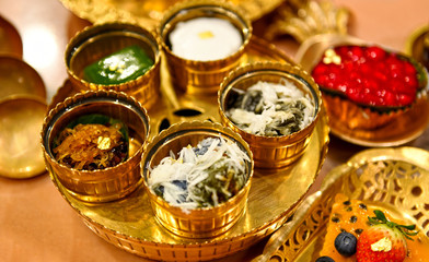 Thai dessert in a cup of eat with tea