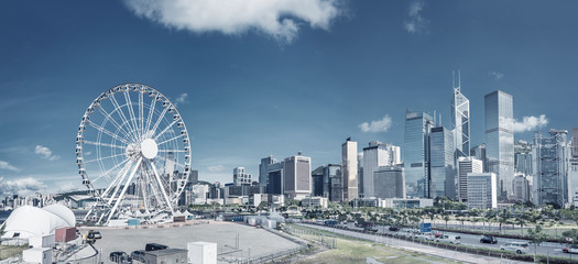 Skyline of Hong Kong city
