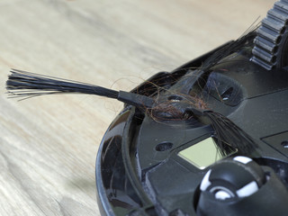 Cleaning the robot vacuum cleaner, robot vacuum cleaner service, servicing the working vacuum...