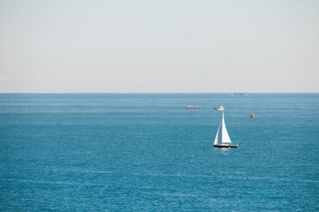 sailing yacht in the sea
