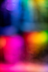 Colorful bokeh lights at night