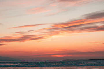 sunset over the sea,  Khabarovsk, Russia.